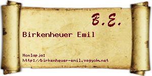 Birkenheuer Emil névjegykártya